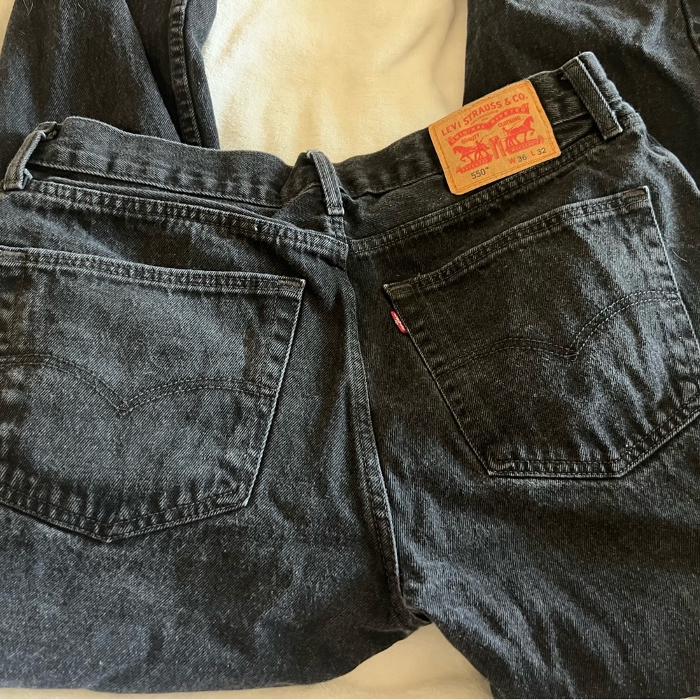 Levi's Men's Dark Gray Straight 👖 Jeans: Excellent Condition!